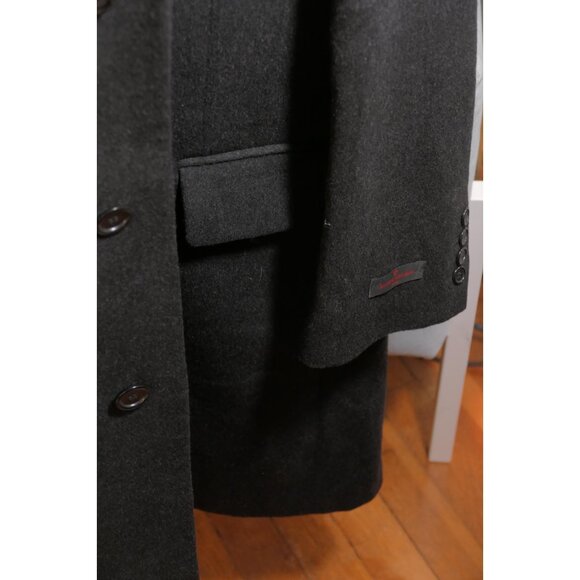 Pierre Cardin Black Cashmere Wool Trench Coat (Size 52R) - Picture 13 of 13